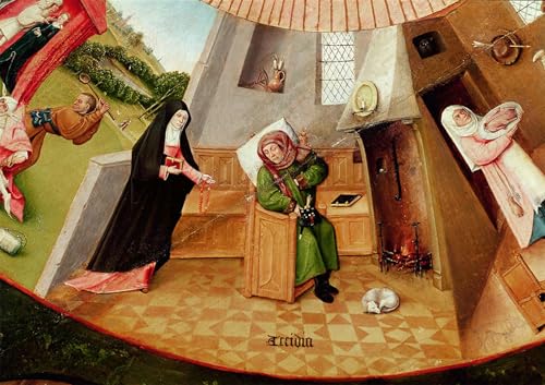 Poster Bosch village en feu grand tableau vintage pour habiller un mur vide 60x90