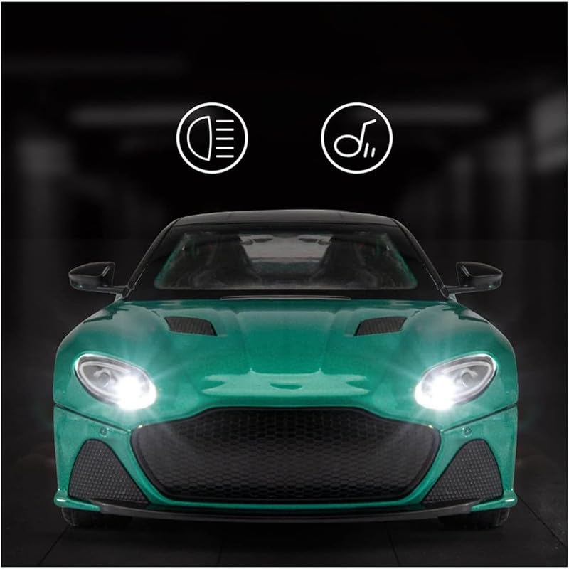 Image of Kids Model 1:24 Astorn Martin Die Cast Metal Car Pull Back Action Opening Doors with Realistic Engine Sound Lights Toy Car Gift for Boys - Multi