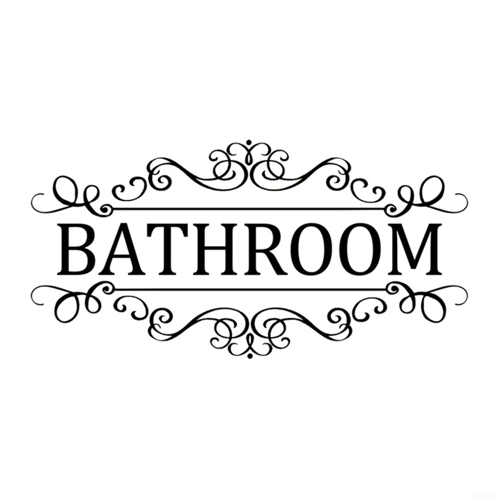 Bathroom Door Sign Self-Adhesive Wall Sticker,PVC Removable Toilet Washroom Decor Door Sign Decal(30 * 15cm)