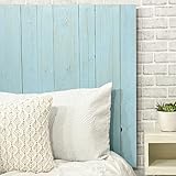 Barn Walls Baby Blue Headboard, Cottage Design Weathered, Solid Wood Headboard Floating Panels Wall Mount, Adjustable Height, Easy Assembly, Full Size