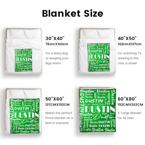 Name Blanket Personalized Name Blanket Customized Blanket with Name Text for Adult Kid Birthday Christmas Mothers Fathers Valentines Day Gift