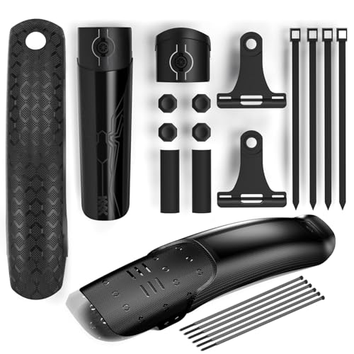 doorslay Adjustable Mudguards for Mountain Bike Fenders Easy Installation and Removal Fits 26/27.5/29 Inch Tires Lock Buckle and Scale Adjustment Premium Plastic (Combo Pack)