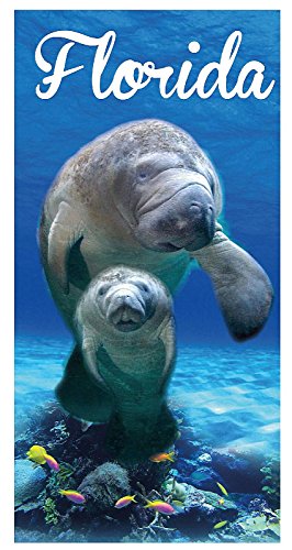 Island Gear Florida Manatee 30x60 Cotton Velour Beach Towel