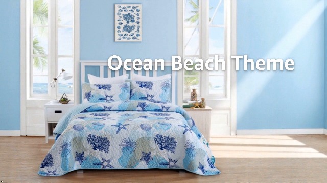 Set Biancheria Da Letto Singolo Dinjoy Oceano E Spiaggia - Microfibra Morbida Con Conchiglie E Stelle Marine - 4
