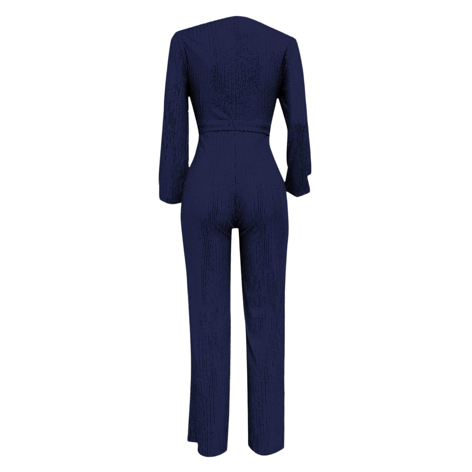 Generico Completo casual con cintura, maniche lunghe, paillettes, per feste e serate