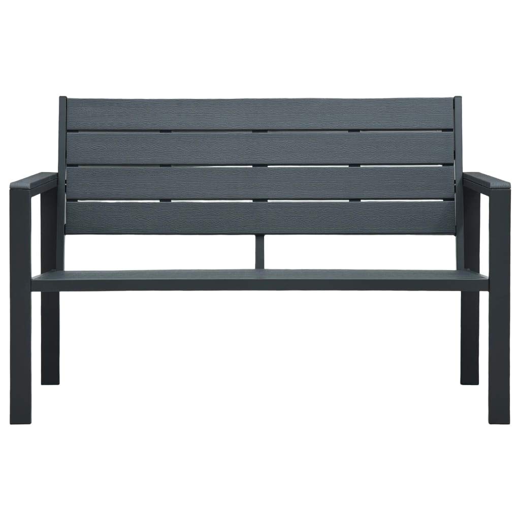 vidaXL Gartenbank Sitzbank Parkbank Gartenmöbel Bank Terrassenbank Balkonbank Außenbank Garten Balkon Outdoor 120cm HDPE Grau Holzoptik