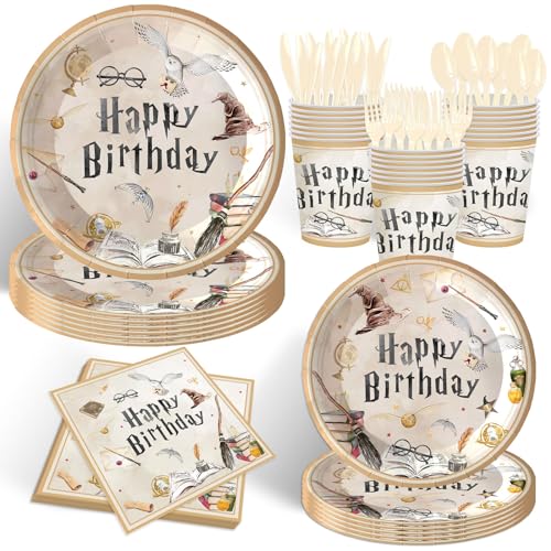 140PCS Birthday Party Paper Plates Napkins Birthday Party Supplie...