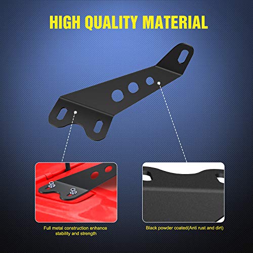 Image of Nilight 2PCS Hood Mounting Brackets for 20 inch LED Light Bar on Jeep Wrangler JK 2007-2017, 2 Years Warranty (90040B), Black