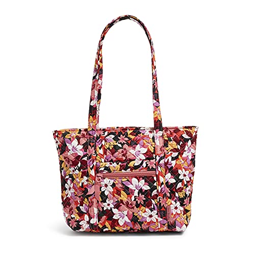 Vera Bradley womens Cotton Small Vera Tote Handbag, Rosa Floral - Recycled Cotton, One Size US
