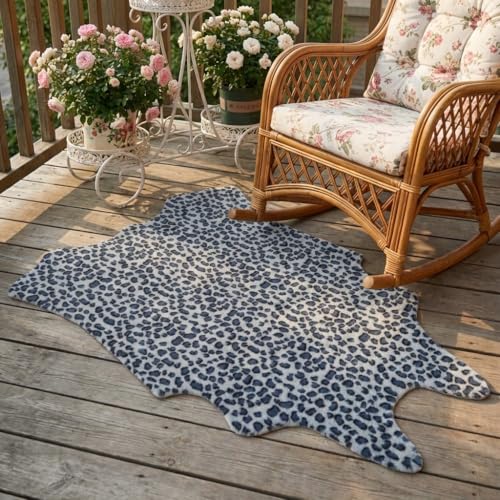 Tapete decorativo estampado de leopardo 2'7" x 3'11" miniatura 7