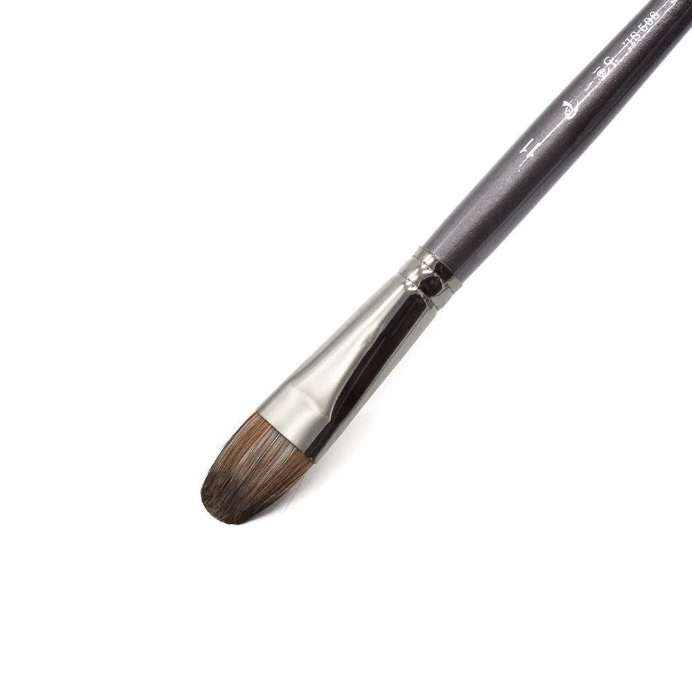 XBTGS Juego de 6 pinceles profesionales para pintura al óleo de pelo de ardilla, pincel de dibujo para pintura acrílica, arte