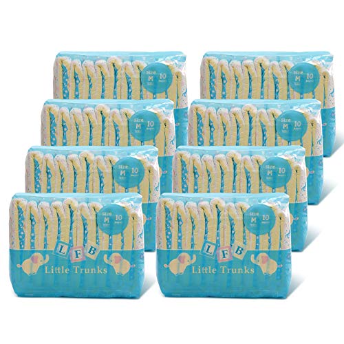 Littleforbig Adult Printed Diaper 80 Pieces (8 Packs) - Little Trunks (Medium 28