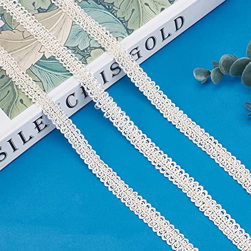 GORGECRAFT 10 Yards Gold Braid Lace Trim 3/8 inch Wide Polyester Woven Gimp Braid Trim Centipede Decorated Lace Ribbon for Costume DIY Crafts Sewing Jewellery Making Home Decoration Beige - Image 4