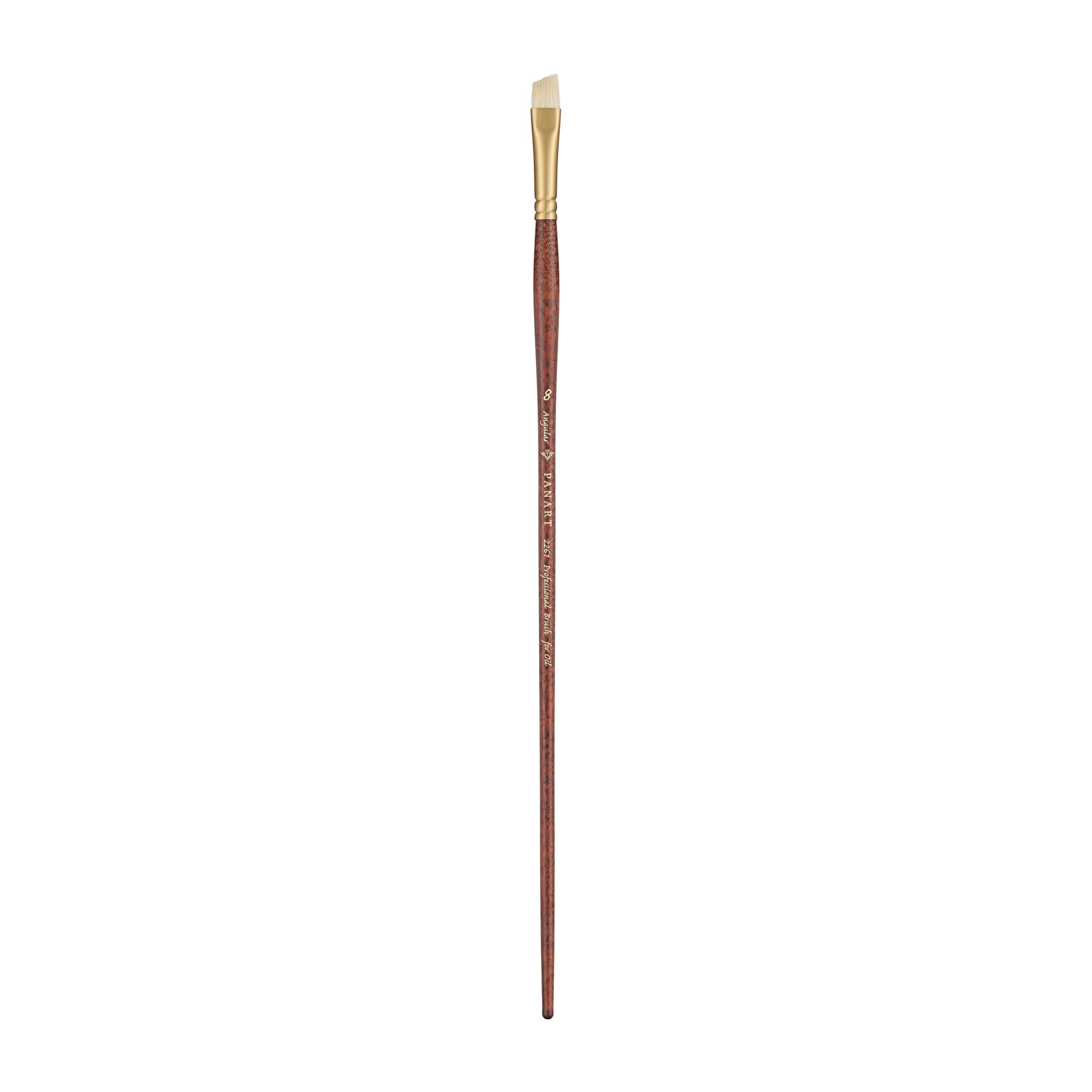 Pan Art Natural Bristle Angular No. 08 – Detail & Wash Brush for Oil Paints – Reliable Brush for Students & Pros Paintbrush for Fine Art, Craft & Illustration – 1 Unit