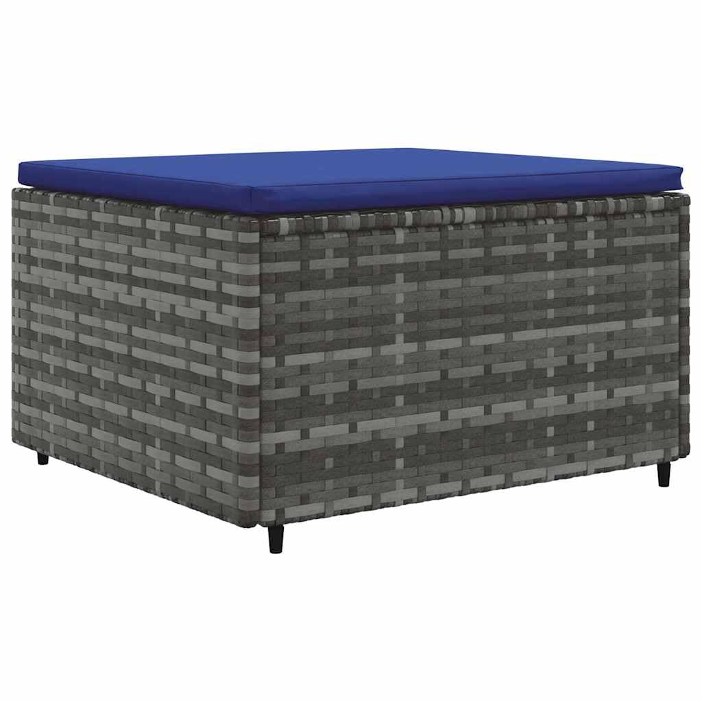 5-częściowy zestaw mebli ogrodowych, szary polirattan, z poduszkami, modułowy zestaw mebli outdoorowych na taras, balkon, werandę, odporny na promieniowanie UV, łatwy w pielęgnacji
