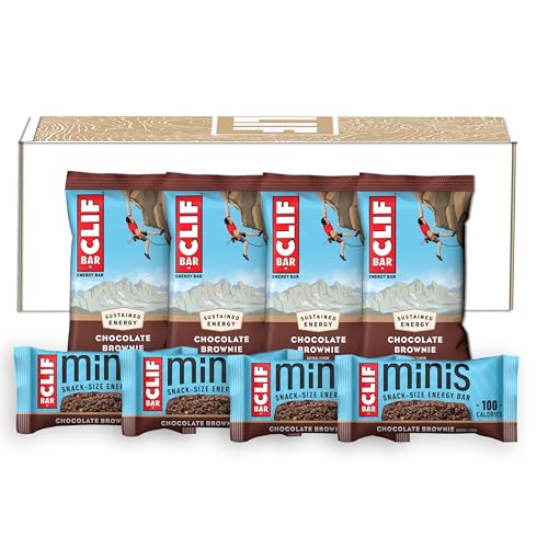 CLIF BAR – Chocolate Brownie Flavor – Full Size and Mini Energy Bars – Made with Organic