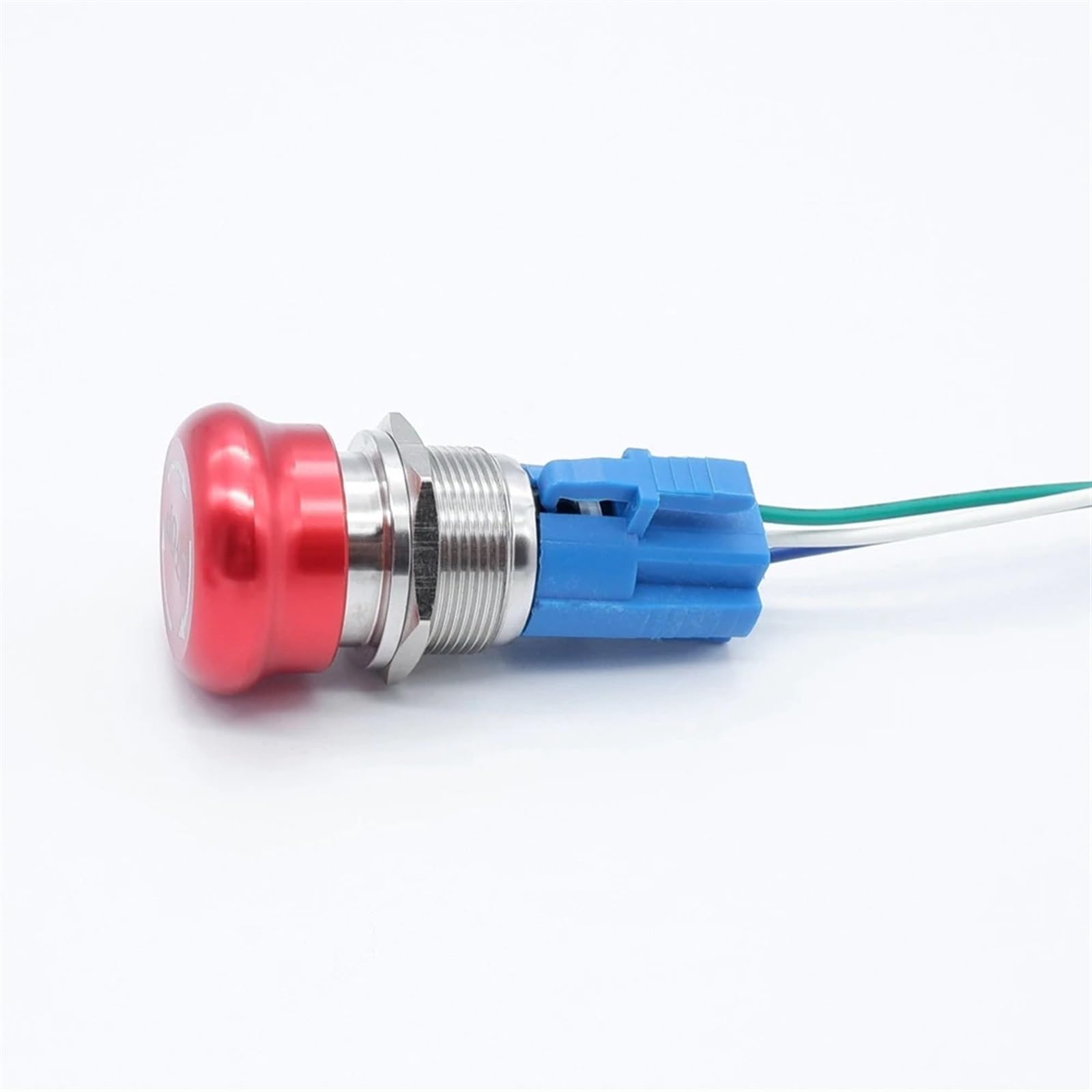 Interruptor pulsador de parada de emergencia de metal de 22 mm, con bloqueo de encendido y apagado, cabezal de hongo rojo, interruptor giratorio for elevador, 1NO1NC 2NO2NC(2NO2NC(6PIN))