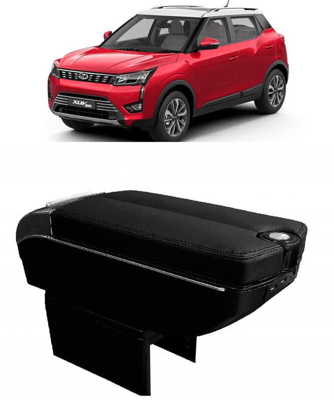 Center Console Car Armrest With 7 USB Ports, Glass Holder & Ashtray