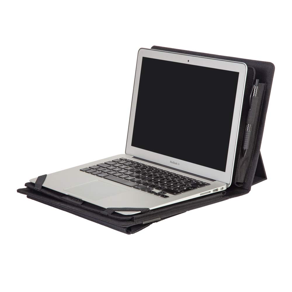 Alassio 30130 - Cartella multifunzione DIN A4 FIORI per notebook, tablet e telefono cellulare da 13,3", colore: Antracite