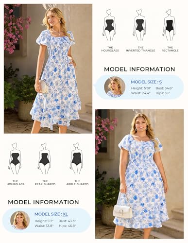 Image of GRACE KARIN Womens Summer Floral Maxi Dress 2026 Flowy Wedding Guest Dress A Line Boho Dresses Fashion Clothing with Pockets