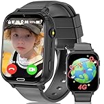 MOONKIDS 4G Orologio Smartwatch Bambini, Smartwatch con Sim, Fotocamera Torcia Sveglia Audiolibri, Orologio Intelligente per Ragazza e Ragazzo (Nero 4G)