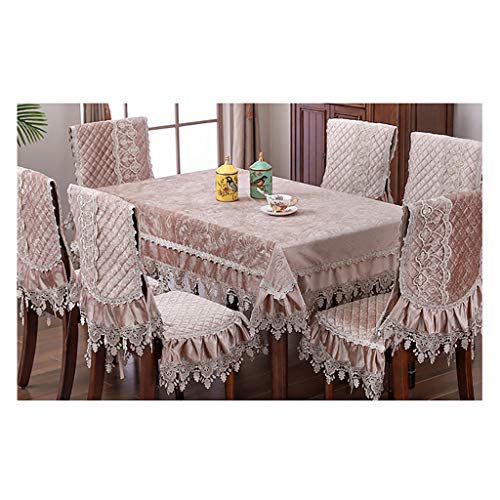 Nappe dentelle rectangulaire avec coussins pour protéger la table