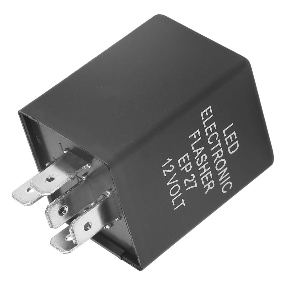 KooingTech Flasher Relay, EP27 Led Flasher Relay 5 Pin Plug and Play 12V 150W FL27 Suitable for LED Turn Signal Lights, Normal Lights Waterproof Dustproof 1.2 x1.2 x 2 in