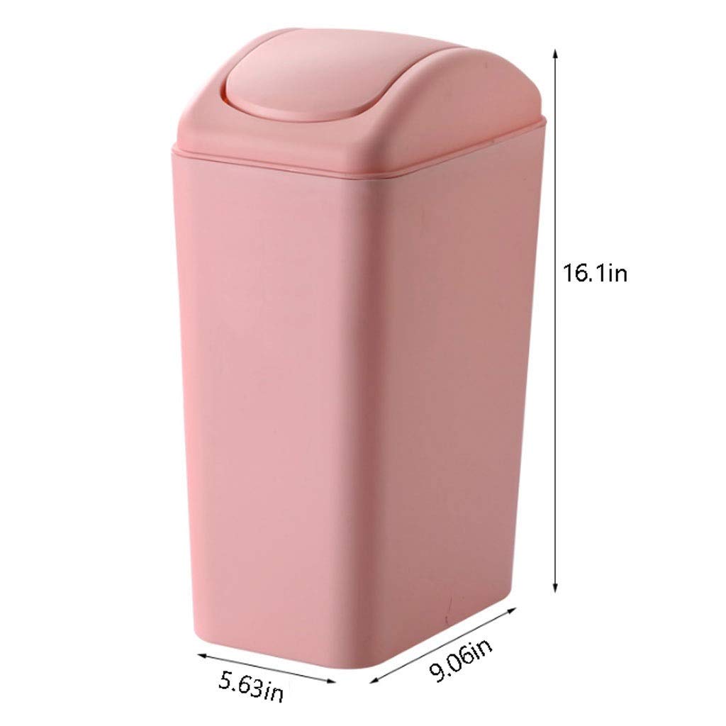 UPJAKS Cubo de Basura Bote de Basura Hogar Sala de Estar Dormitorio Baño Cocina Batido Cubierta Rectangular Inodoro Cubierto Cubo de Basura 12L Bote de Basura Baño (Color : Beige)