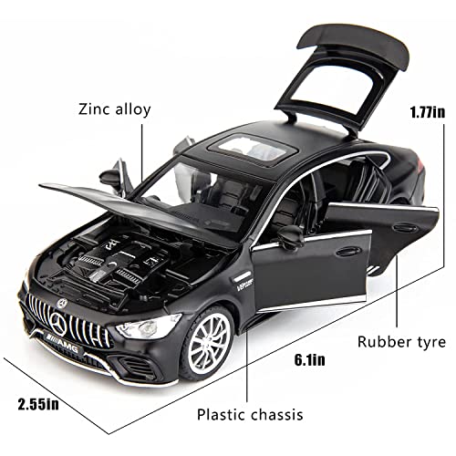 Image of BlackZone 1 /32 Mercedes AMG Benz GT63 Toy Car Metal Pull Back Diecast Car with Openable Door and Sound Light, Gifts Toys for Kids (Black)