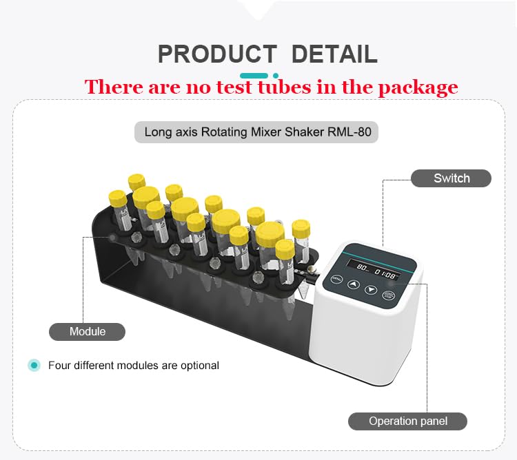 Rotating Mixer Lab Rotating Mixer Shaker for Mixing The Samples Lab Research with Adjustable Speed 20-80rpm Digital Display Timing Function