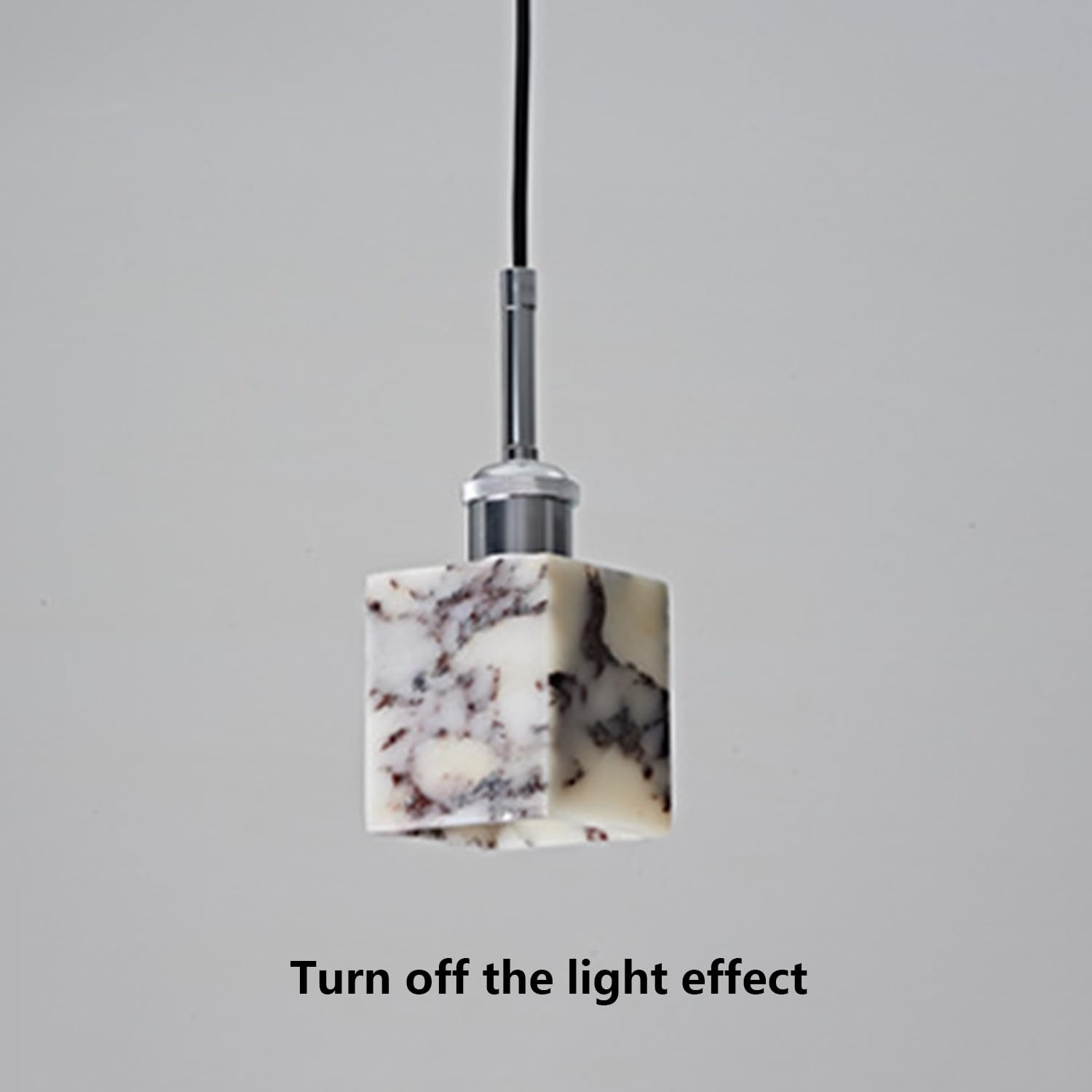 Lampa Wisząca Z Naturalnego Marmuru Kwadratowy Żyrandol Sufitowy 3,9 Cala Unikalna Tekstura Kamienia Ręcznie Polerowana Podstawa E27 Wiatr Wabi-Sabi W Stylu Hiszpańskim Do Korytarza,