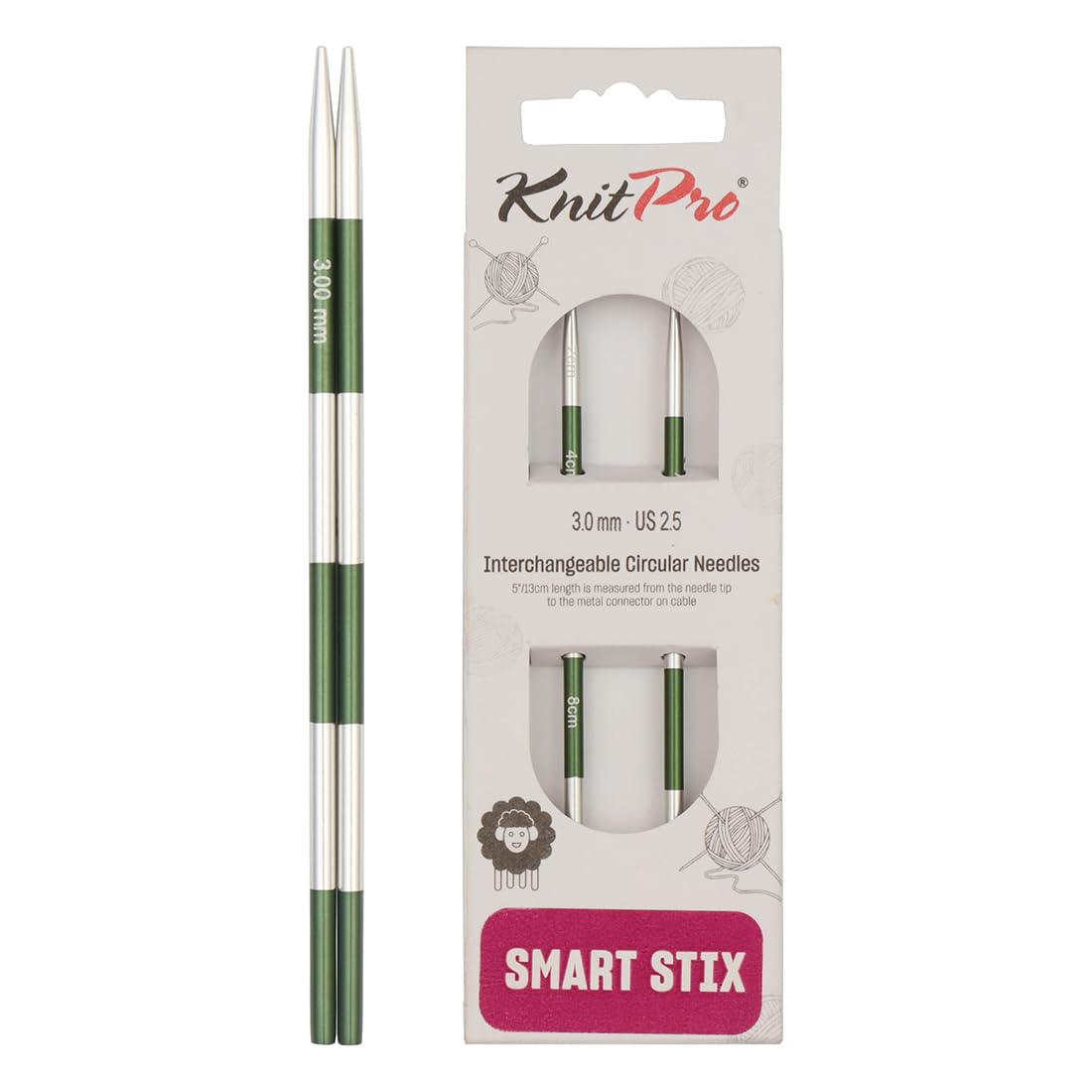 KnitPro Smartstix Interchangeable Circular Needles 5.5" (14cm) | 3.00mm