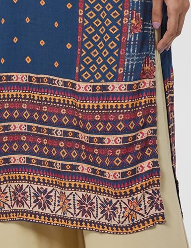 Image of BIBA Women Rayon Straight Fit Liva Printed Kurta