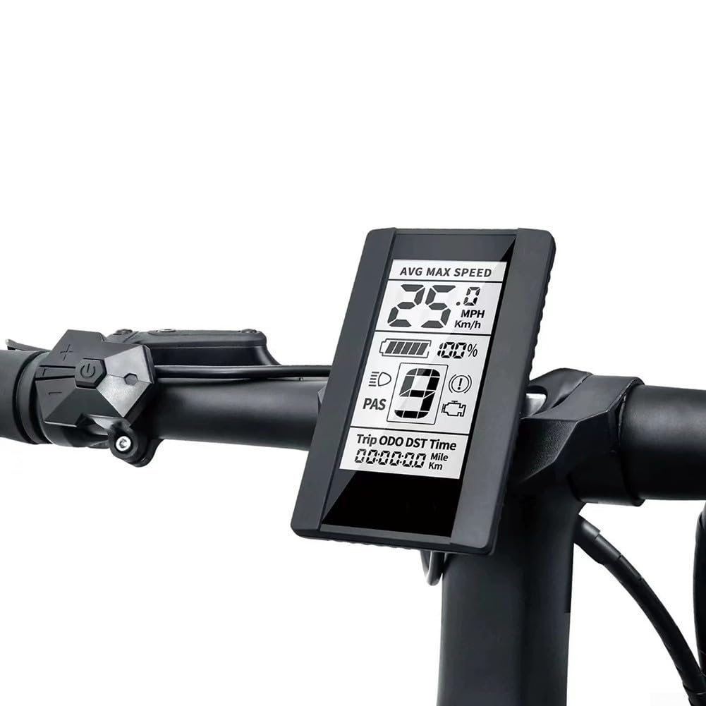 C965 LCD Display für Bafang Motors E Bike Zubehör für BBS01B BBS02B 36V 48V 750W, Anzeige Geschwindigkeit, Batterie und Entfernung