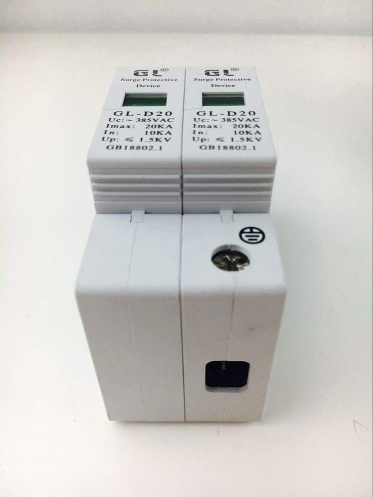 IndustrialField 1P+N 2 Pole 2P 385V AC 10KA~20KA Protection Protective Surge Arrester Surge Protector Device SPD