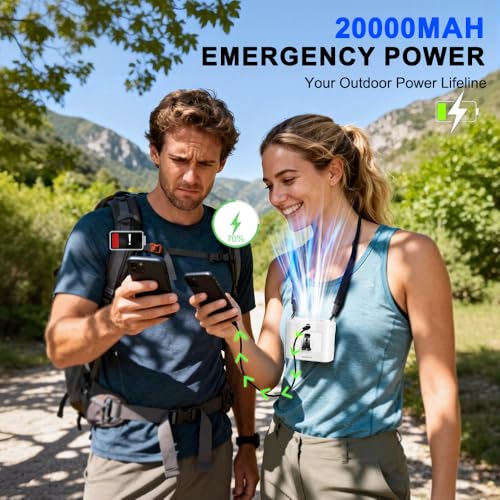 Image of CAZOKASI 2026 Upgrade 20000mAh Waist Clip Fan Wearable Fan Portable Personal Body Fan Powerful Upto 36H Cooling and Heatstroke Prevention Fan