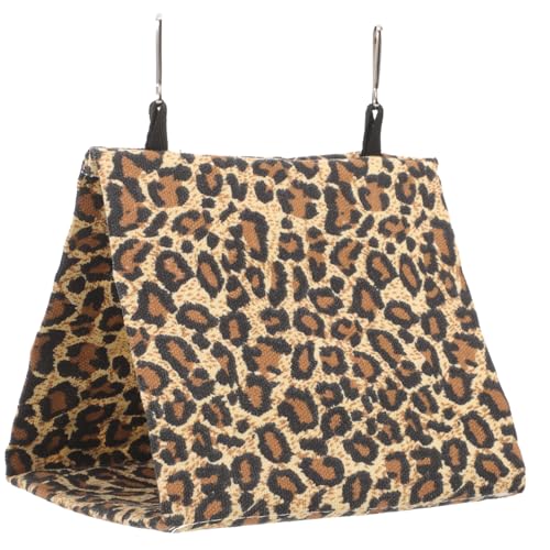 GRIRIW Small Animal House Cozy Hanging Hamster Nest for Winter Warm Leopard Print Design for Guinea Pig Squirrel and Rat Comfort
