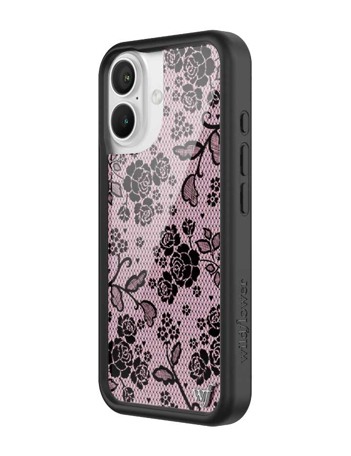 Amazon.com: Wildflower Cases - Compatible with iPhone 16 | Protective Black  Bumper, 6.5ft Drop Test Certified, Women Owned Small Business | Pink Black  Floral Rose Aesthetic Trendy | Lace Lover : Cell Phones & Accessories