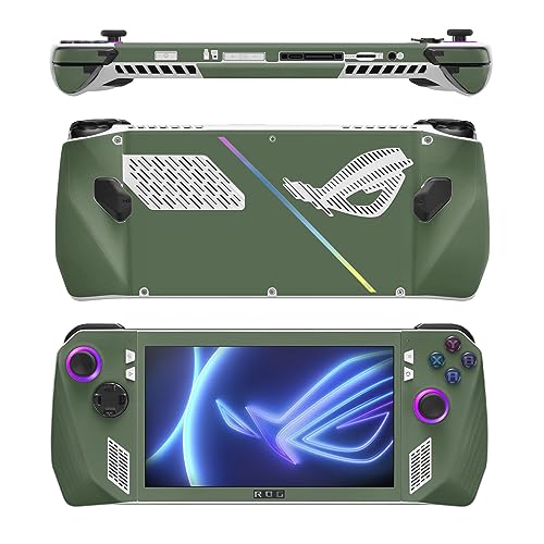 Image of MightySkins Skin Compatible with Asus ROG Ally - Solid Olive | Protective, Durable, and Unique Vinyl Decal wrap Cover | Easy to Apply, Remove, and Change Styles