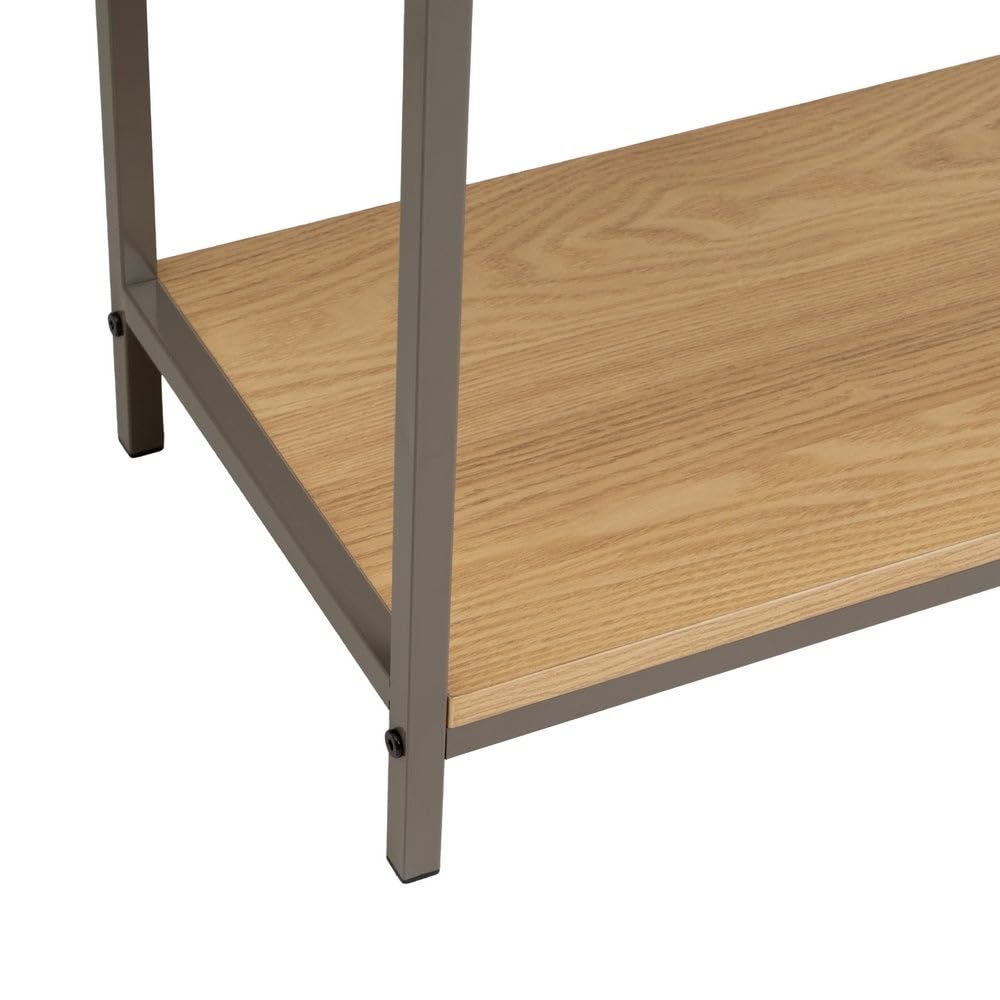 LOLAhome Estantería Cubo de Metal con 3 estantes de Madera Natural de 60x30x76 cm