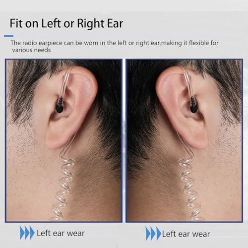 Image of Retevis Radio Earpiece, Additional Acoustic Tube and Soft Silicone Earbuds | for RT22 /RT21 /H777, Compatible with Baofeng, Pxton, Kenwood Two Way Radio, Walkie Talkie Earpiece with Mic(10 Pack)