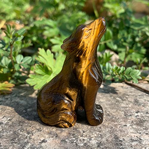 Estatua de Lobo en Piedra Natural 2 pulgadas miniatura 4