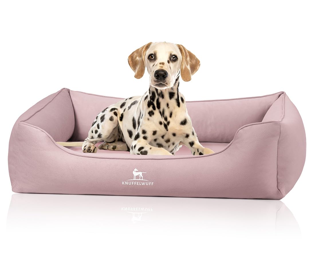 Knuffelwuff Olive Orthopaedic Dog Bed, XXXL - Pink, Easy Clean Suede Look, Memory Foam, Water-Repellent, Washable, Joint-friendly, Robust for Small to Large Dogs