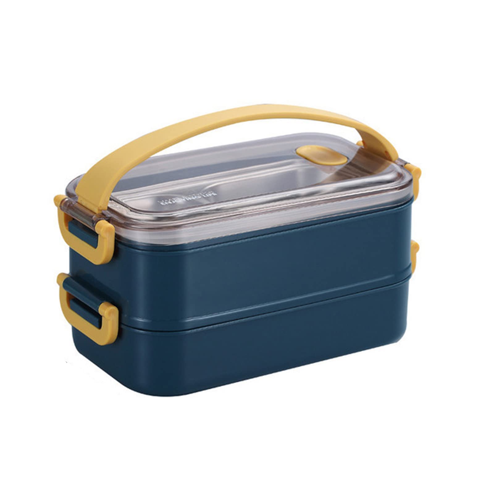 Bento Lunch Box - Stainless Steel Lunch Bento Box for Kids School and Adults - Leakproof lunchbox with 2 Compartments Portion Organizer & 2 Dividers and Cutlery Set (BLUE)