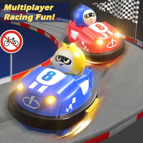 Remote Control Bumper Cars for Kids, RC Ejecting Bumper Car Toys with Light & Music, Mini RC Racer Game Set of 2, Toddler Toy Vehicles, Birthday Gifts for Boys Girls Age 3 4 5 6 7 8 Years Old - Image 7