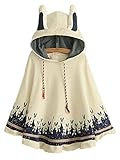 Aza Boutique Girl's Cute Cotton Blend Rabbit Ears Hooded Cape