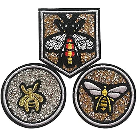 6pcs Iron on Patches Sewing on Embroidered Bee Patch Transfer for Craft Cover
