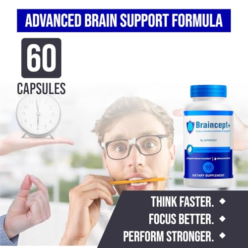 Image of (2 Pack) Braincept Capsules, Official Braincept Plus Nerve Support Supplement, Advanced Brain & Memory Health Formula with Natural Ingredients for Focus & Wellness (120 Capsules)
