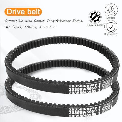QAZAKY 2 PCS Drive Belt Compatible with Manco 5959 Comet 203589 Hoffco 99470 30 Series TAV30 TAV2 Ken-Bar 300009 Carter Kartco Go Kart 5HP-6HP 7HP 285B 286B 286U 485B 906C Murray 12-8487 Rotary 8487 - Image 4