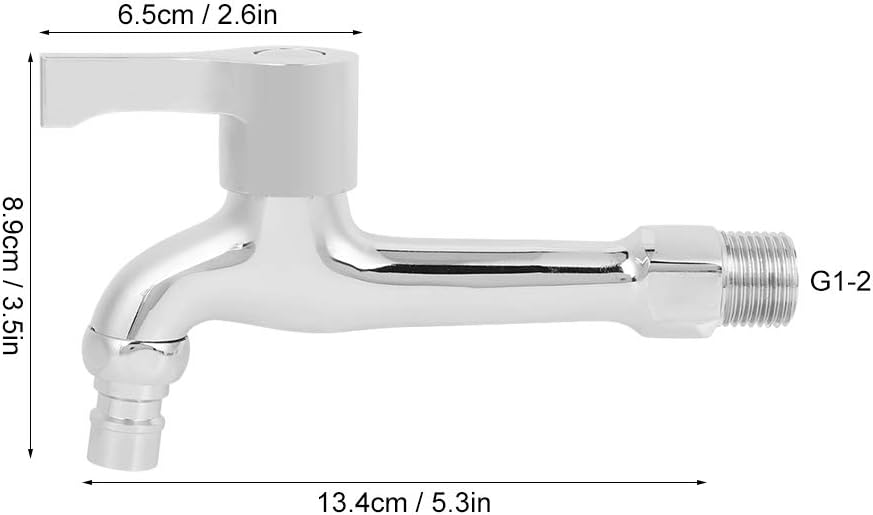 Wall Mounted Balcony Mop Sink Faucet Brass Single Handle Cold Garden, Laundry Utility Faucets G1/2'' Inch Thread, Copper Chrome